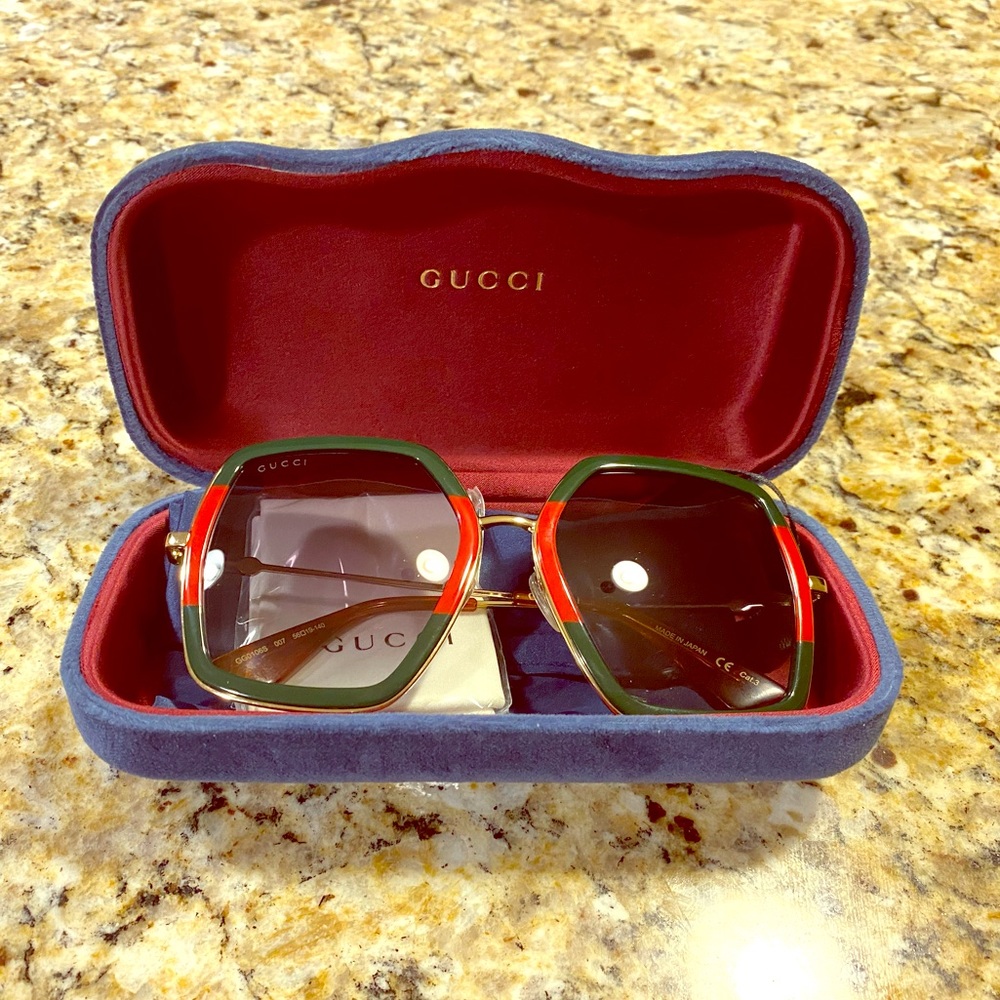 Gucci web-lock oversized sunglasses